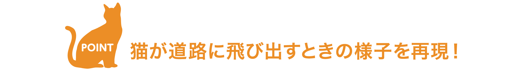 猫が道路に飛び出すときの様子を再現