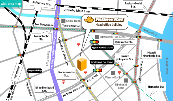 ellow Hat Head Office wide-area map